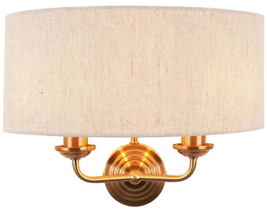 Endon 110726 - Nástenné svietidlo HIGHCLERE 2xE14/40W/230V béžová/mosadz