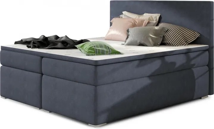 Posteľ Boxspring Divalia 200 x 180, biela (koženka - bd 06)