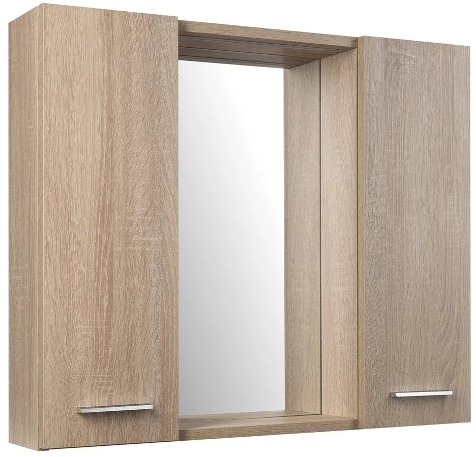 Aqualine Aqualine, ZOJA/KERAMIA FRESH STRIP galérka s LED osvetlením, 70x60x14cm, dub platin, 45029S