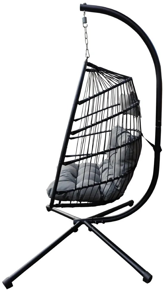 Závesné kreslo BestBerg BBHC-30 / oceľ / čierna/sivá