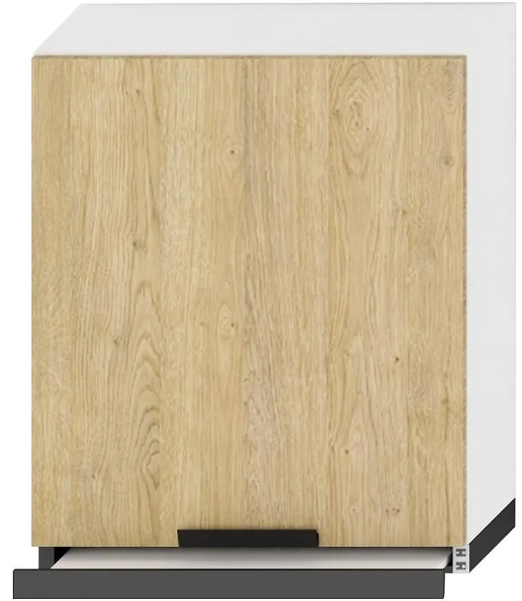 Kuchynská skrinka Denis w60/68 slim pl so striebornou rímsou