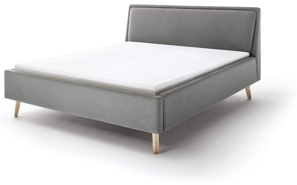 Čalúnená posteľ deria 180 x 200 cm svetlosivá MUZZA