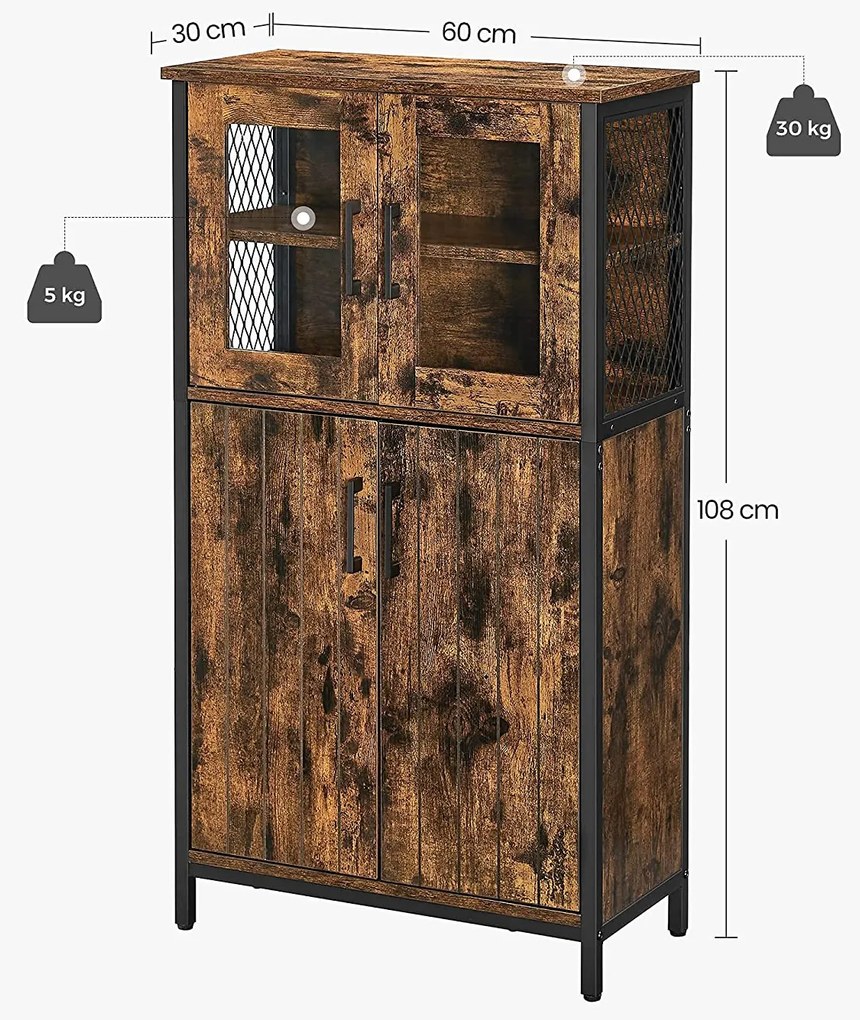 Úložná skrinka s policami VASAGLE LSC260B01