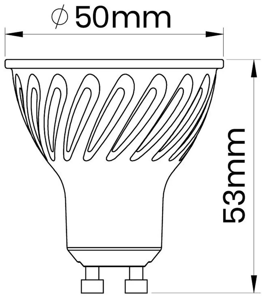 LED žiarovka INQ LED GU10 3W Cold White čierna LR033CW LR033CW