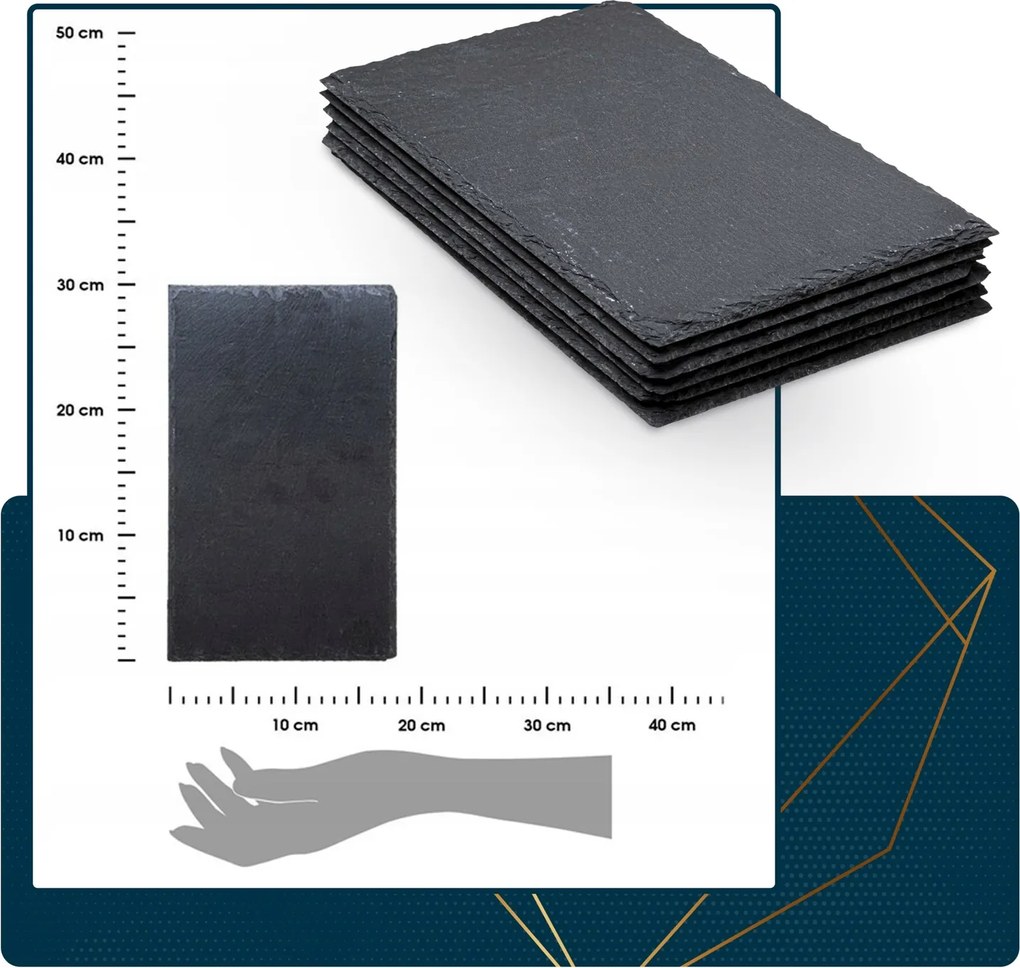 Súprava 6 bridlicových podnosov TACE antracitová