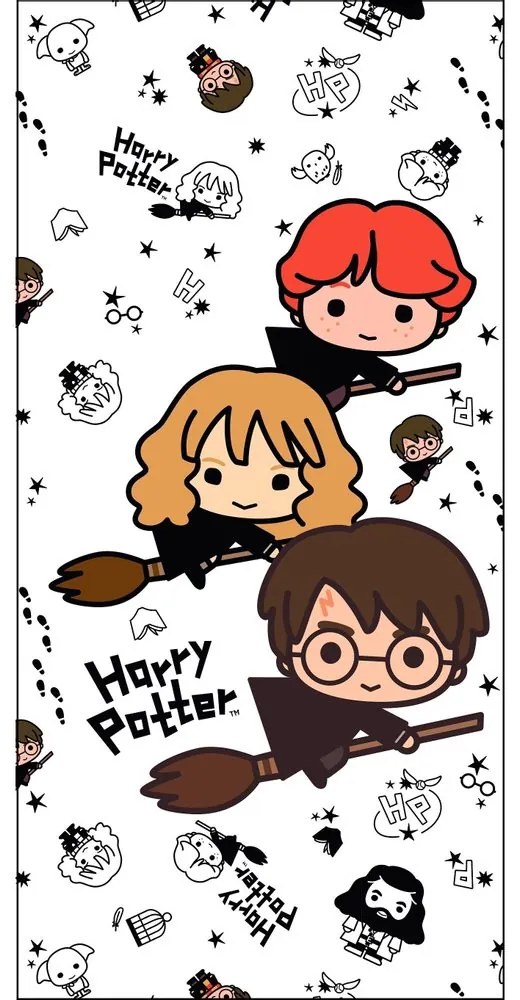 Jerry Fabrics Detská osuška s potlačou - Harry Potter - Hedwig | 70 x 140 cm