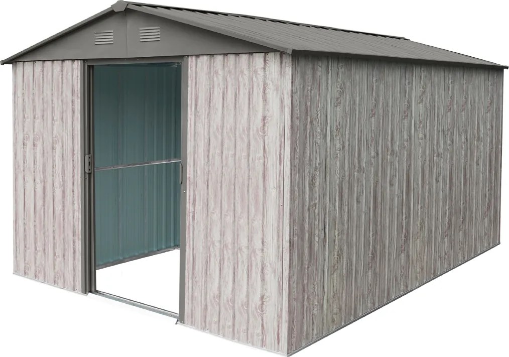Záhradný domček BestBerg ZDB-9SD / 9 m² / 279 x 324 x 211 cm / dekor biele drevo / sivá
