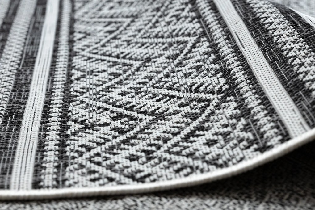 Koberec SISAL SION cikcak, diamanty BOHO 22168 čierny / ecru