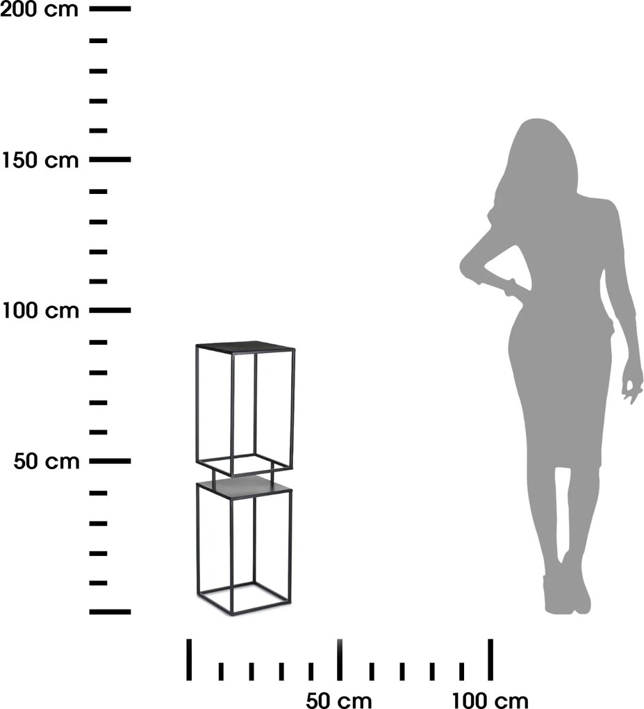 STOJAN NA KVETINÁČ BOX 87X24X24 CM ČIERNA