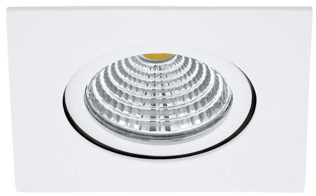 EGLO LED zápustné svetlo SALICETO, štvorec, biele, 8,8 cm, 2700K