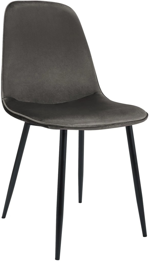 Sada 4 ks jedálenskej stoličky Maryam zamat - antracitová