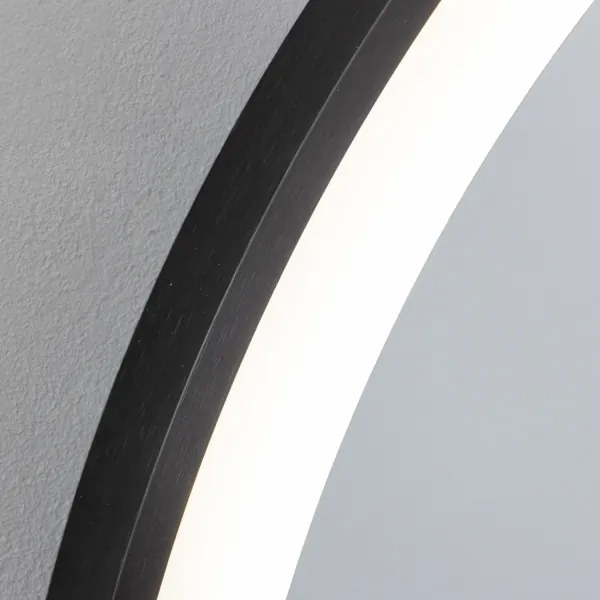 Brilagi - LED kúpeľňové zrkadlo ASTI LED/19W/230V 60 cm čierna IP44 CRI 90 stmievateľné + CCT