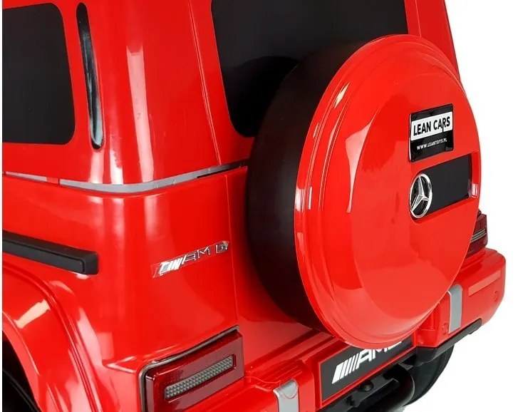 LEAN CARS ELEKTRICKÉ AUTÍČKO - MERCEDES G63 - NELAKOVANÉ ČERVENÉ - 2x45W MOTOR - 12V7Ah BATÉRIA -2022