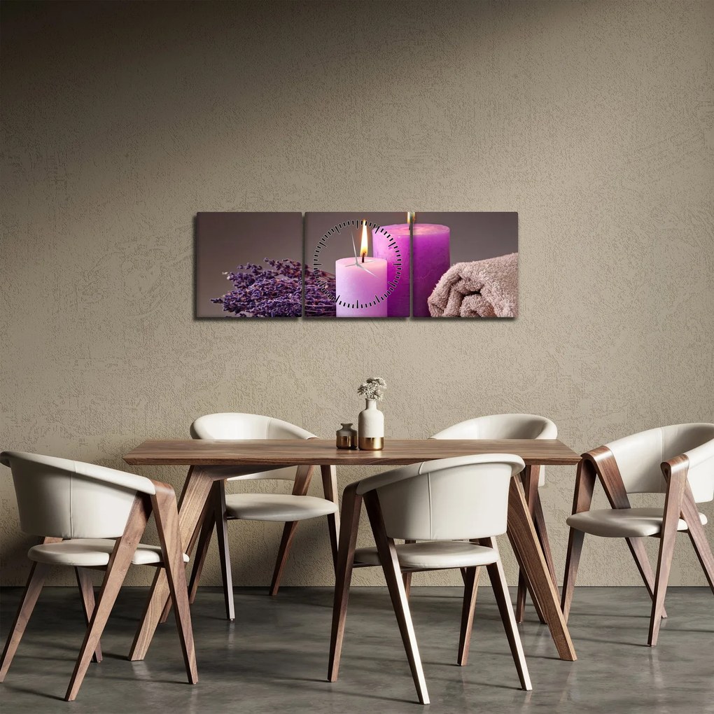 Obraz spa vecí (s hodinami) (90x30 cm)