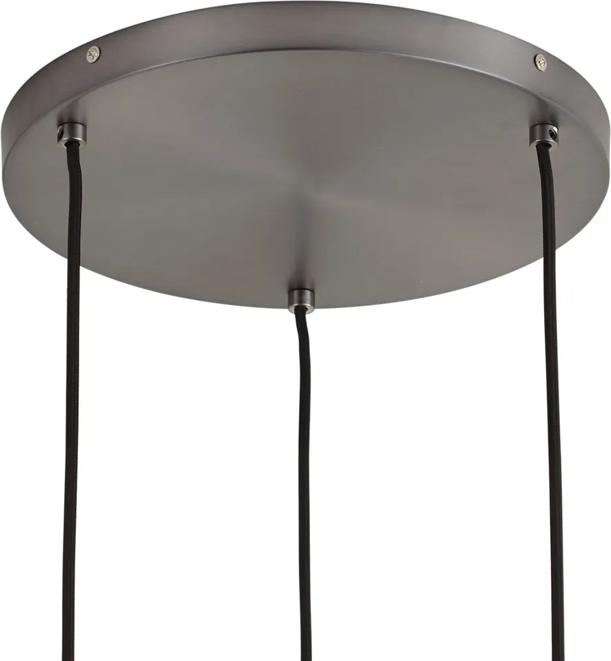 Dizajnová závesná lampa Gun Metal 3-svetelná - Ard