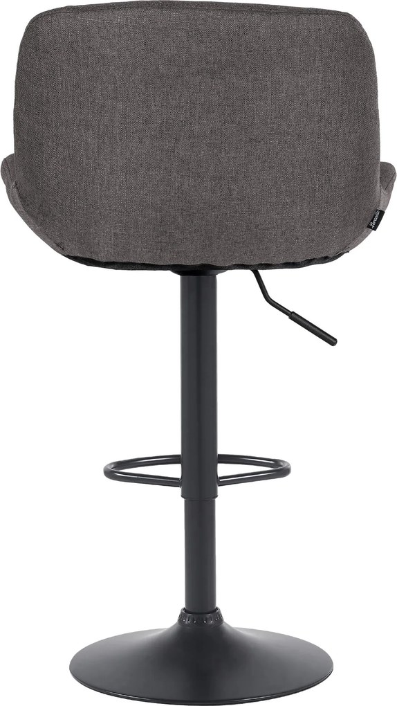 Barová stolička Solon - látka, čierny rám - tmavošedá