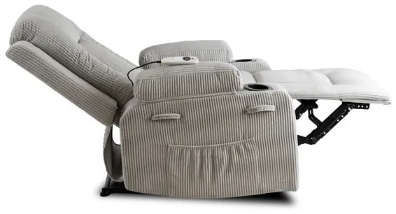 Masážne polohovateľné kreslo ARIEN sivý menšester - vintino.sk