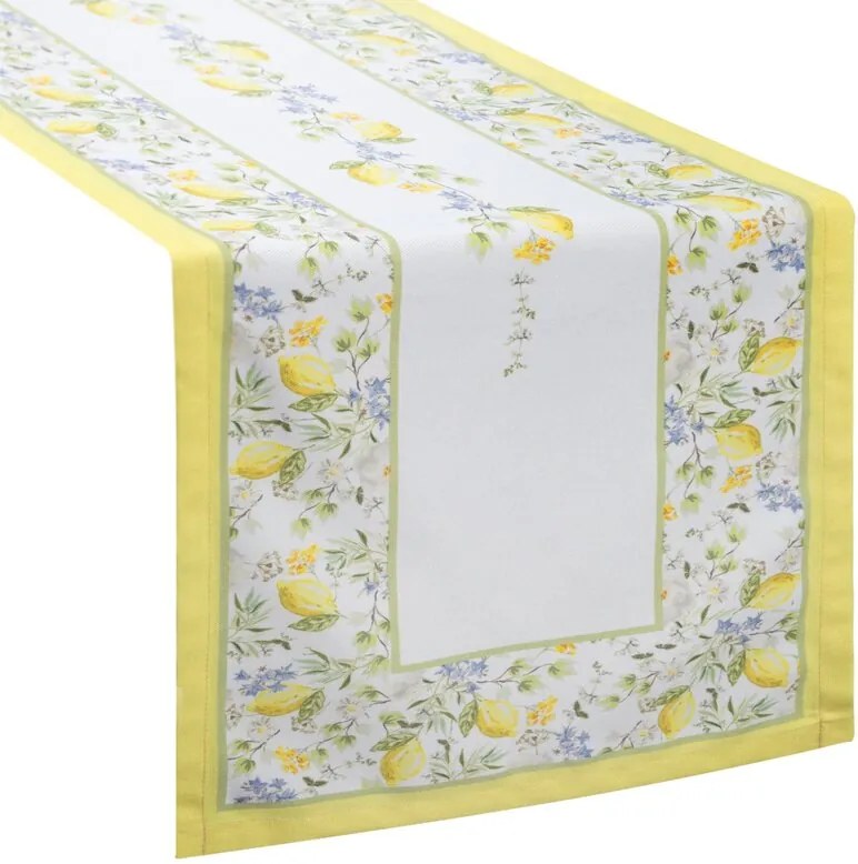 Dekorstudio Behúň na stôl SUMMER16 s citrónovým vzorom 40x140 cm - krémový
