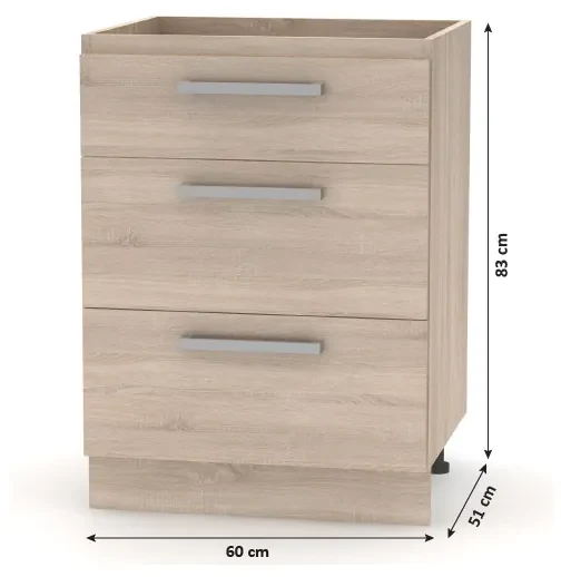 Kuchyňa Nova Plus 240 - dub sonoma / biela
