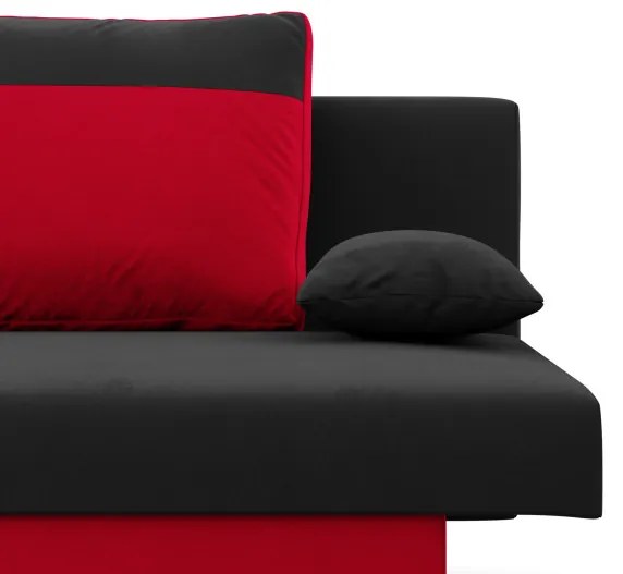 Pohovka NOLA rozkladacia, čierna / červená