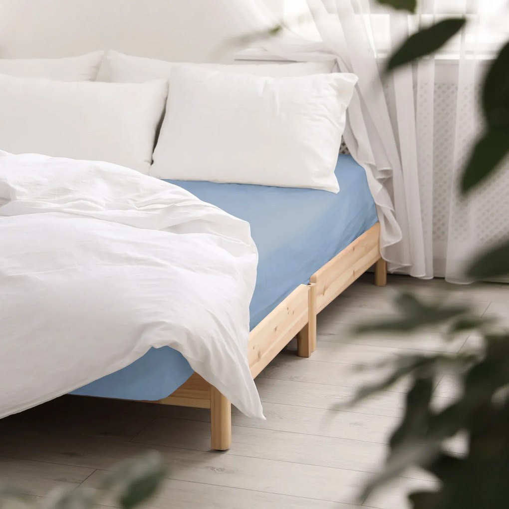 SATÉNOVÉ PRESTIERADLO 120X200 CM SVETLOMODRÉ