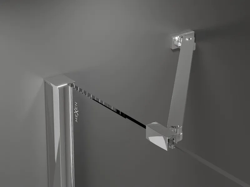Mexen Velar Duo, posuvné sprchové dvere do otvoru 140 cm, 8mm sklo námraza, chrómová, 871-140-000-32-01