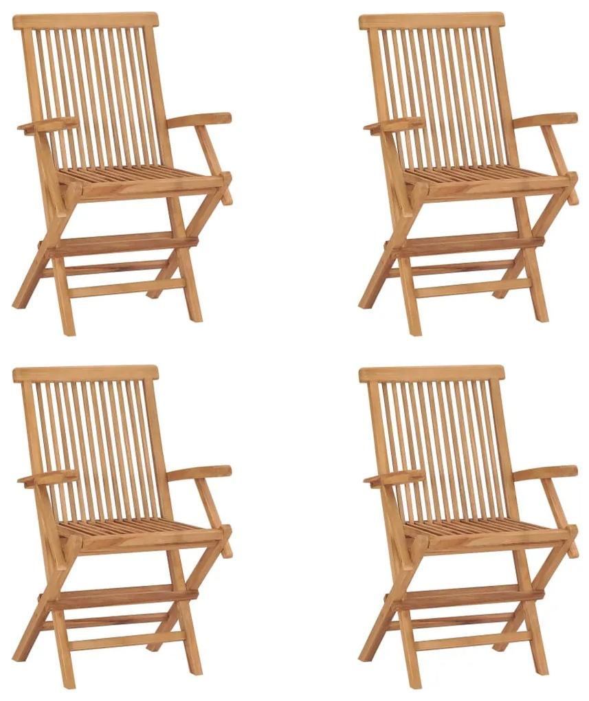 Skladacie záhradné stoličky z tíkového dreva, 4 ks