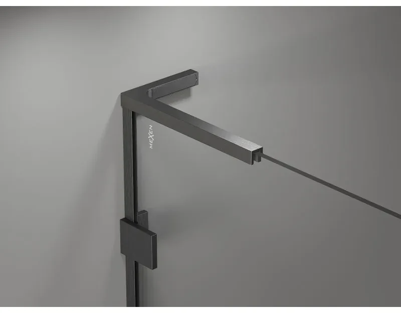 Mexen Lunar, L Duo sklápací sprchový kút 85 x 80 cm, 8mm číre sklo, profil grafit brúsený, 834L-085L-080P-66-00