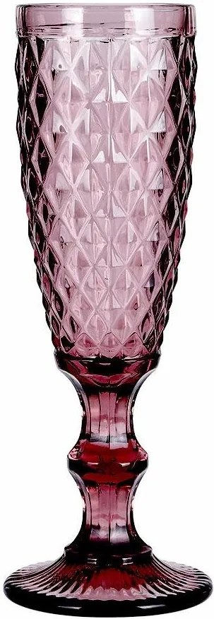 DekorStyle Pohár na šampanské DIAMENT 170 ml ružový