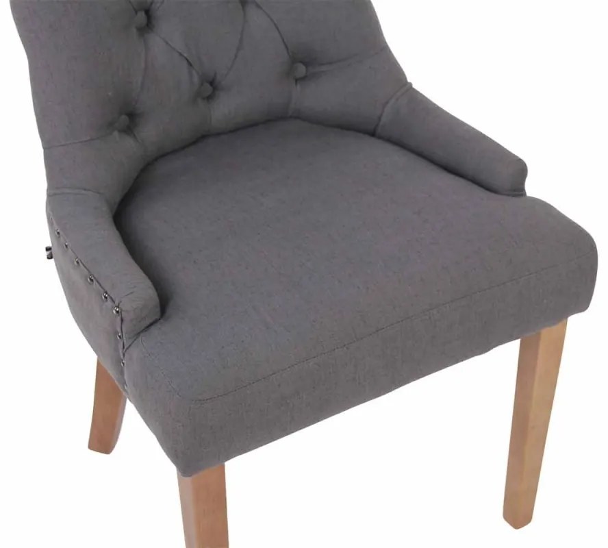 Jedálenská stolička Aberdeen - látka, drevené nohy antik svetlé - Tmavo sivá