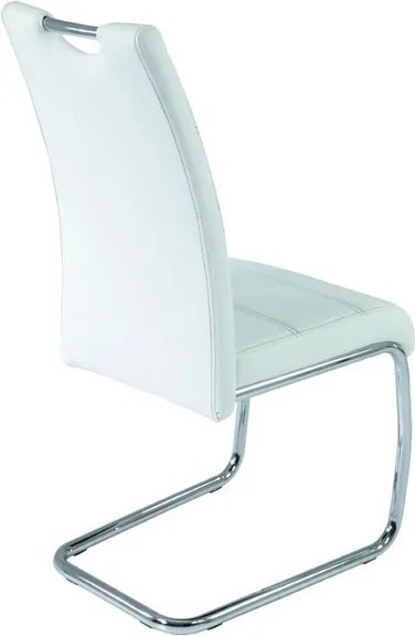 Jedálenská stolička Flora, biela ekokoža