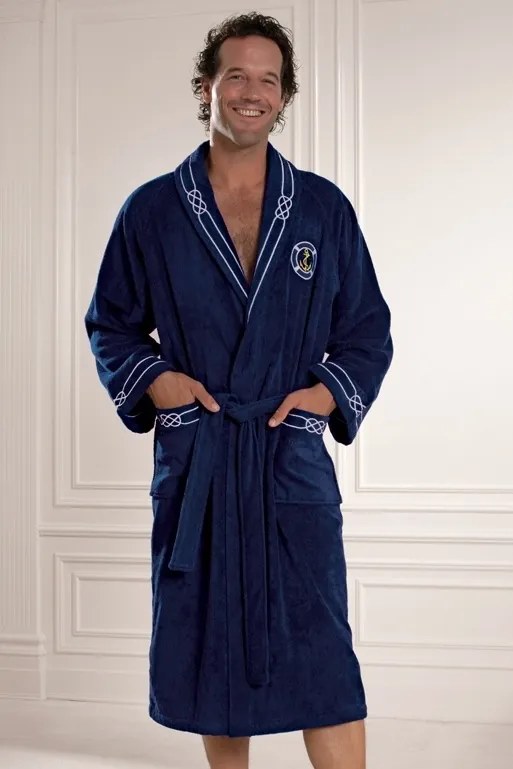 Soft Cotton Luxusný pánsky župan + uterák + papuče MARINE MAN v darčekovom balení