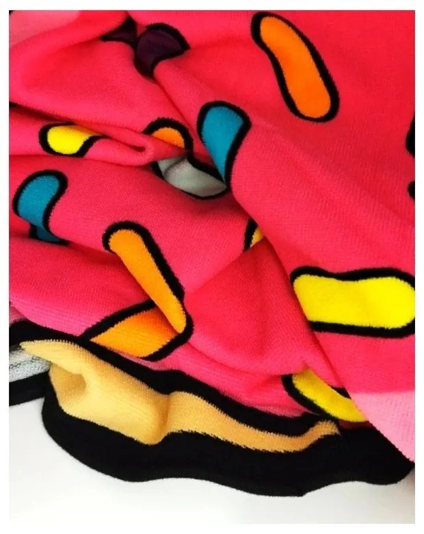 Ružová detská plážová osuška ø 150 cm Donut – JAHU collections