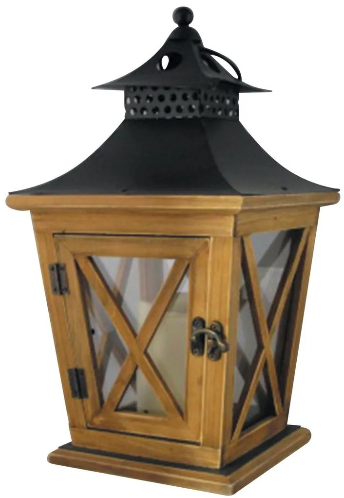 Lampáš MagicHome LW8680,  LED, drevo (3 x AA,19 x 19 x 36 cm)