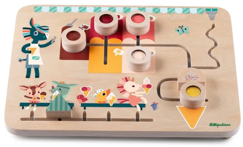 Lilliputiens - drevený panel - zmrzlinový labyrint