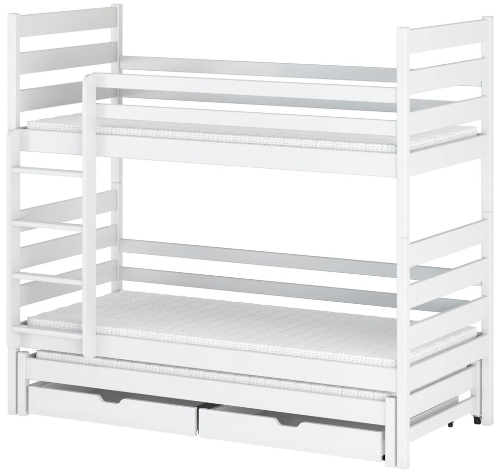 Detská posteľ 90 x 200 cm TORI (s roštom a úl. priestorom) (biela). Akcia -20%. Vlastná spoľahlivá doprava až k Vám domov. 1013329