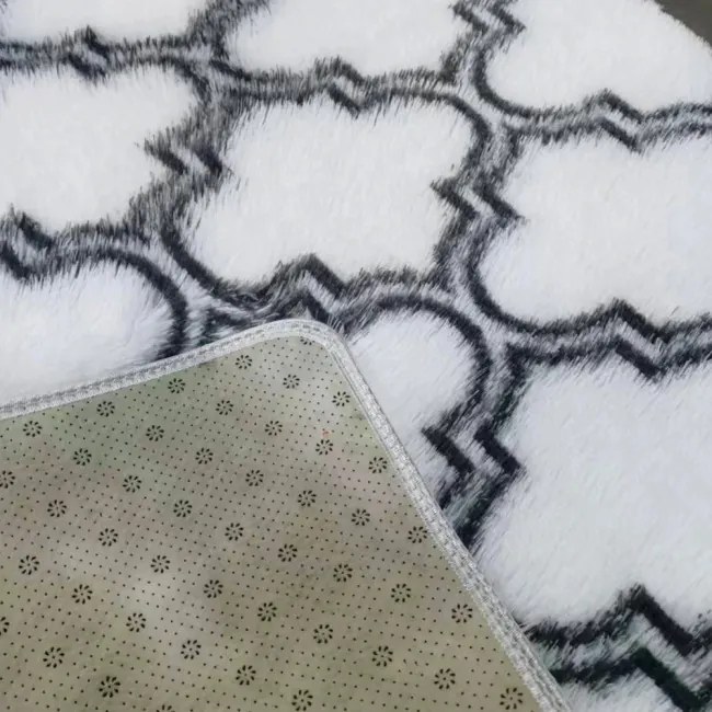 Protišmykový koberec DECOR biely / sivý 1