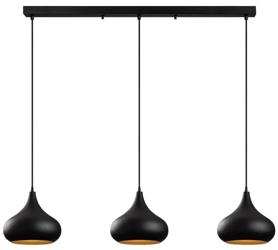 Luster na lanku MUBA 3xE27/40W/230V čierny