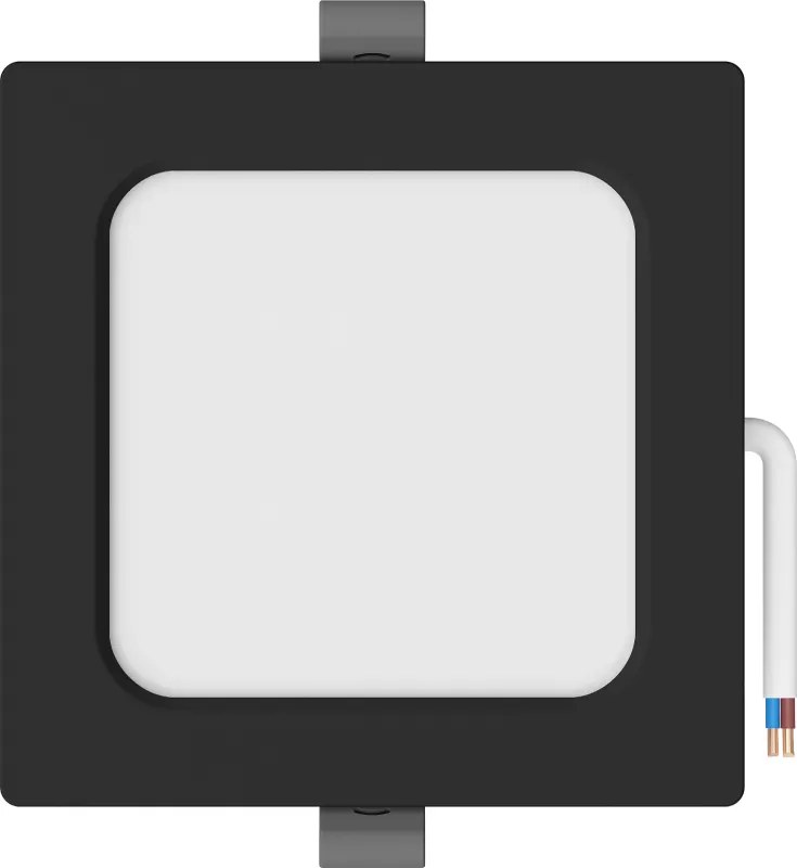 Mexen LDRR, LED stropné svietidlo na zapustenie 12 x 12 cm, 6W, studená - 6500K, 600 lm, čierna - L211-012-0665-70