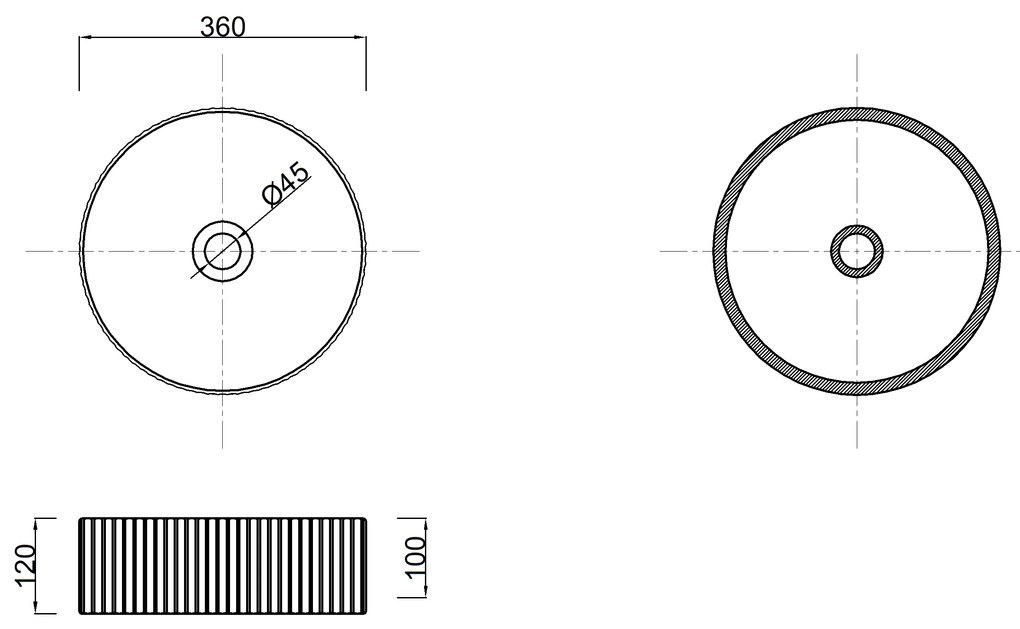 Invena Invena, okrúhle keramické umývadlo 360x360x120 mm, biela lesklá, INV-CE-63-001-C