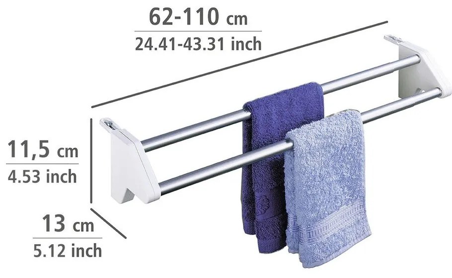 Závesný sušiak na bielizeň v striebornej farbe 2 m Twin Extendable – Wenko