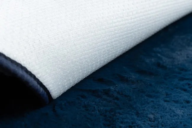 Protišmykový koberec POSH kruh Shaggy navy granát, plyš