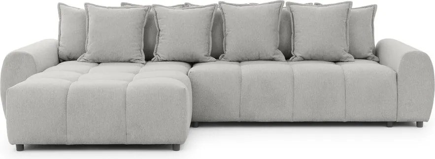 Svetlosivá rohová pohovka (ľavý roh/s leňoškou) Albane – Ropez