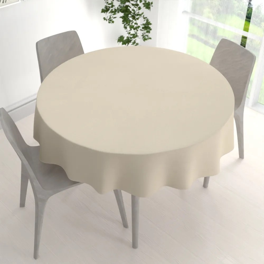 Biante Dekoračný okrúhly obrus BKU-121 Latte Ø 120 cm