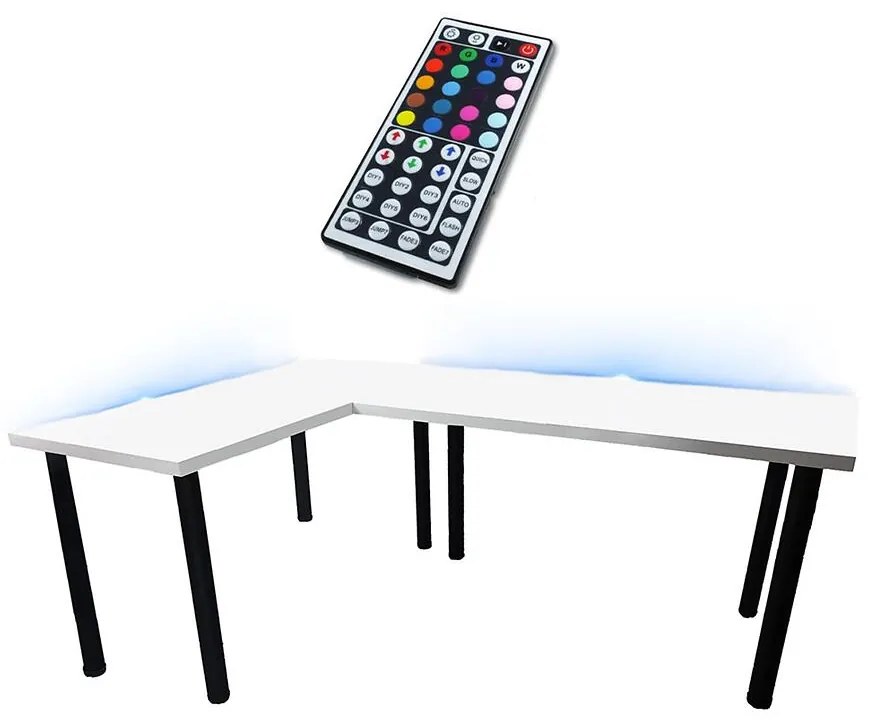 Písací Stôl Roh. Low Biely 180x120x2,8 Model 1