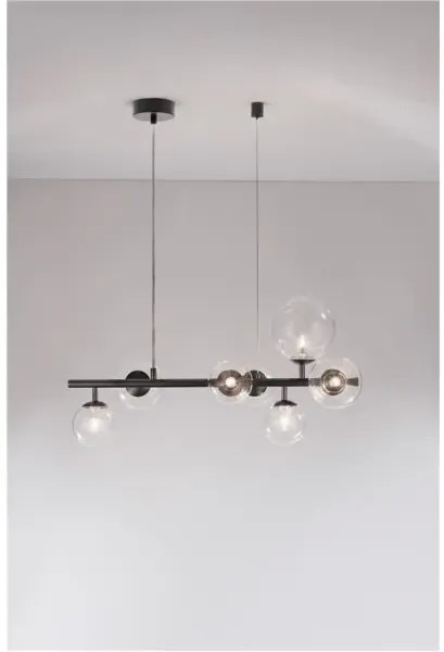 Retro luster Odillia B 65 čierna číra