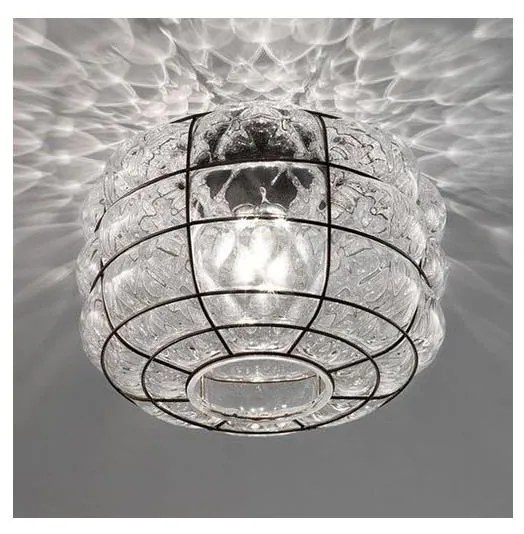 SIRU - Stropné svietidlo TERRA 1xE27/60W/230V čierna/číra benátske sklo