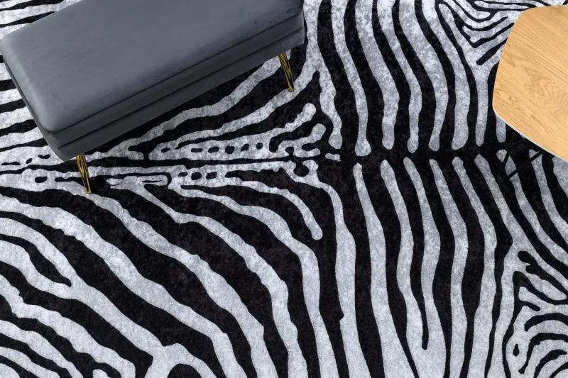 MIRO 51331.803 umývací koberec Zebra protišmykový - čierna / zlato Veľkosť: 160x220 cm