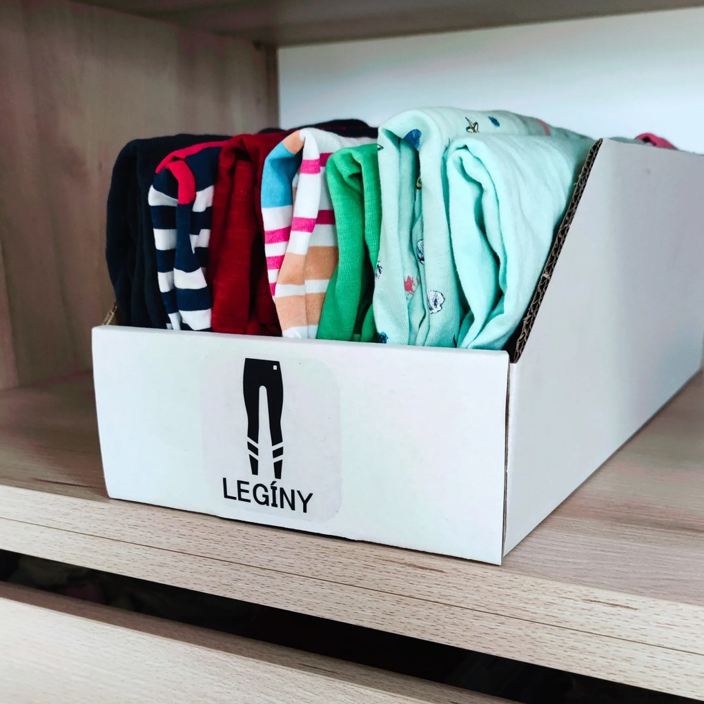 KARTON PAK Úložné boxy na oblečenie, organizéry do skrine BIELY KARTÓN 20x47 cm