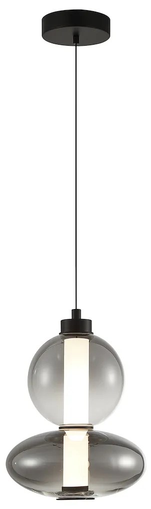 Závesné svietidlo Daphne, 2x grafitové sklenené tienidlo, b